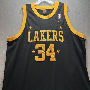 Vintage Shaquille ONeal Jersey Mens 3XL Los Angeles Lakers Black Nike 34 Shaq
